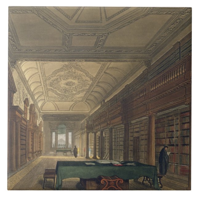 Interior of the Library of Christ Church, illustra Tile (Front)