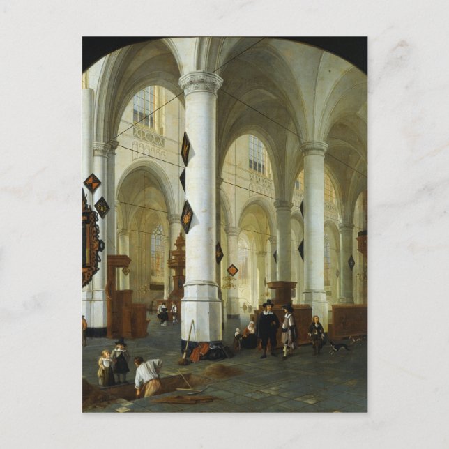 Interior of the Oude Kerk in Delft Postcard (Front)