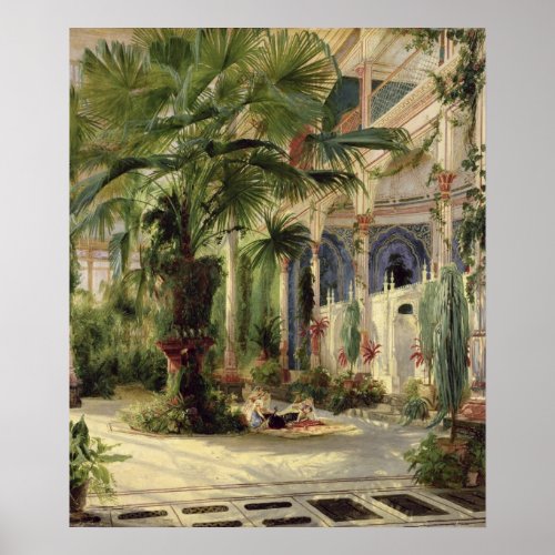 Interior of the Palm House at Potsdam 1833 Poster