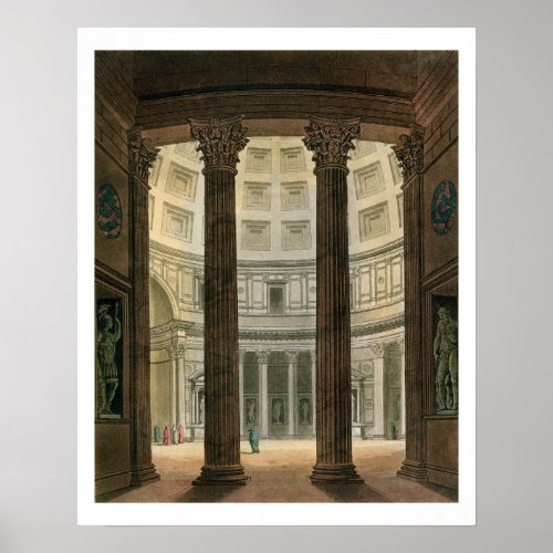 Interior of the Pantheon Rome from Le Costume A Poster