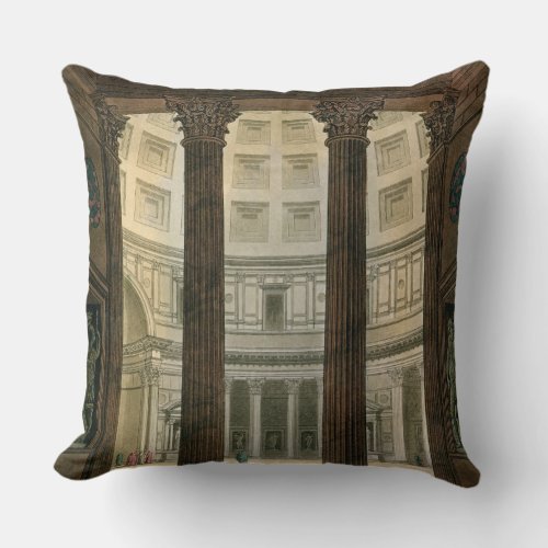 Interior of the Pantheon Rome from Le Costume A Throw Pillow
