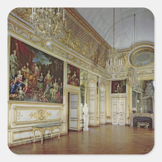 Interior of the Salon de l'Oeil de Boeuf Square Sticker (Front)