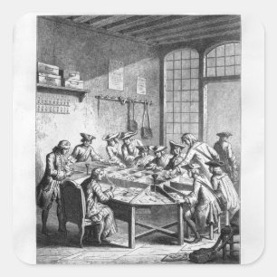 Interior of the Small Post Office in Paris Square Sticker