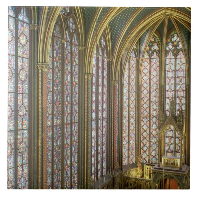 Interior of the upper chapel looking east, begun 1 tile (Front)