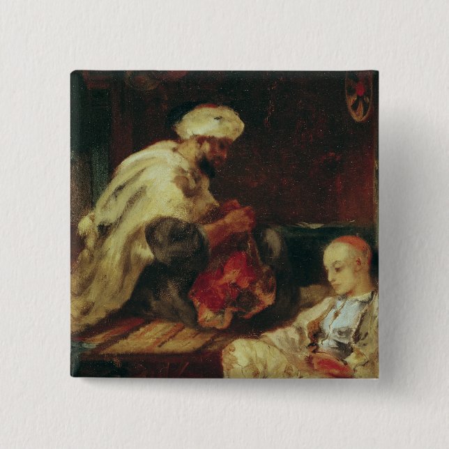 Interior of the Workshop of an Arab Tailor Button (Front)