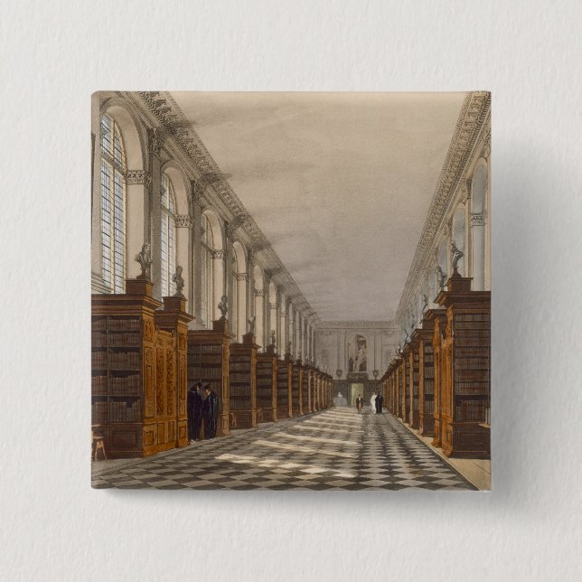 Interior of Trinity College Library, Cambridge, fr Pinback Button (Front)