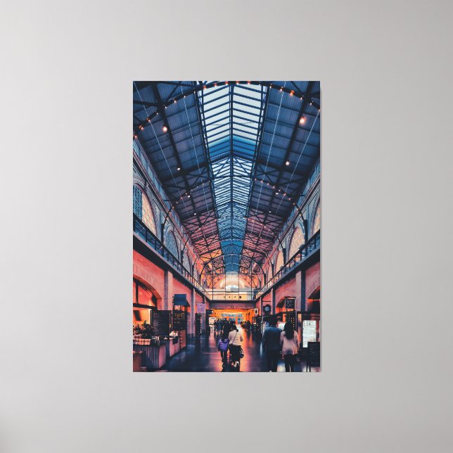 Interior San Francisco Ferry Building Marketplace Canvas Print (Front)