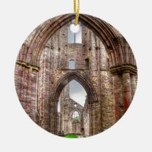 Interior View of Ancient Tintern Abbey Wales, UK Ceramic Ornament