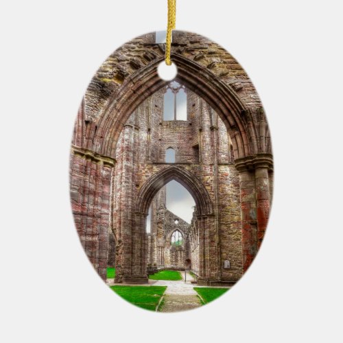 Interior View of Ancient Tintern Abbey Wales UK Ceramic Ornament
