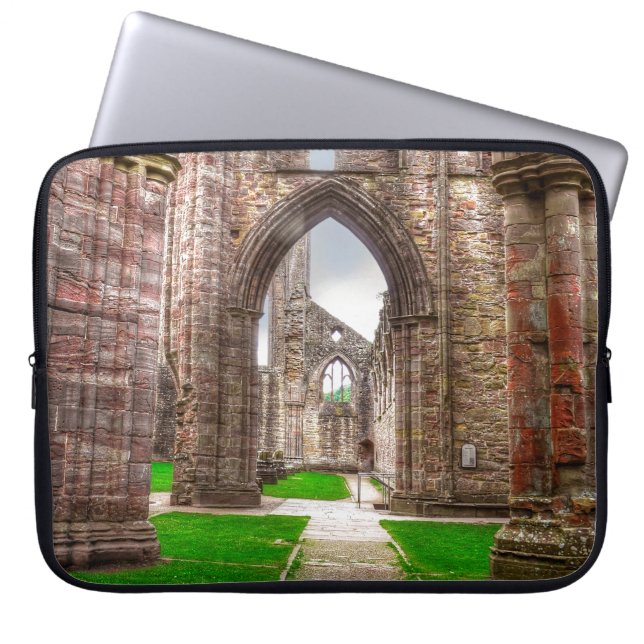 Interior View of Ancient Tintern Abbey Wales, UK Laptop Sleeve (Front)