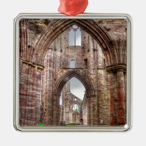 Interior View of Ancient Tintern Abbey Wales UK Metal Ornament