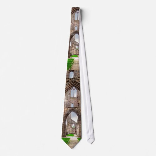 Interior View of Ancient Tintern Abbey Wales UK Neck Tie