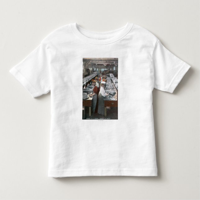 Interior View of Salmon Cannery Workers Toddler T-shirt (Front)
