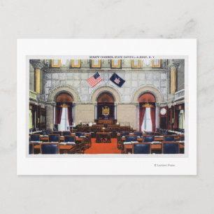 Interior View of State Capitol Senate Chamber Postcard