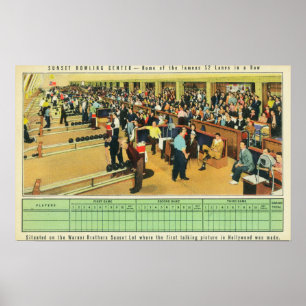 Interior View of Sunset Bowling Center 2 Poster