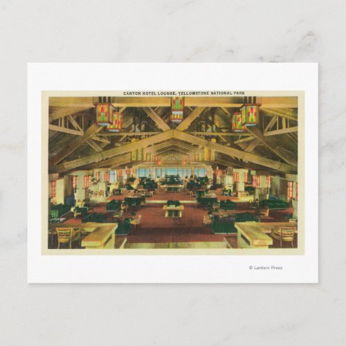 Interior View of the Canyon Hotel Lounge Postcard