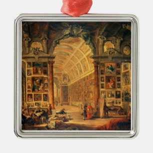 Interior View of The Colonna Gallery, Rome (oil on Metal Ornament