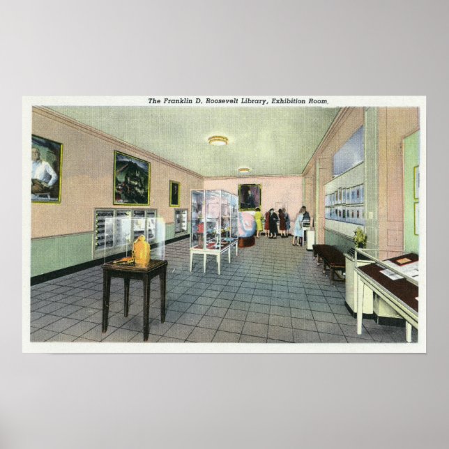 Interior View of the FDR Library, Exhibition Poster (Front)