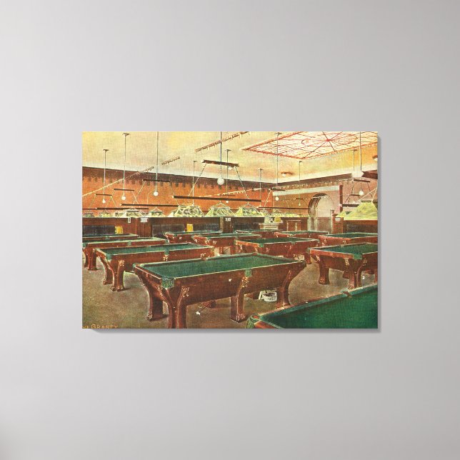 Interior View of the Graney Pool Hall Canvas Print (Front)