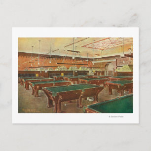 Interior View of the Graney Pool Hall Postcard