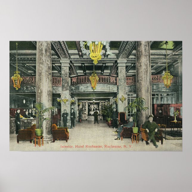 Interior View of the Hotel Rochester Lobby Poster (Front)