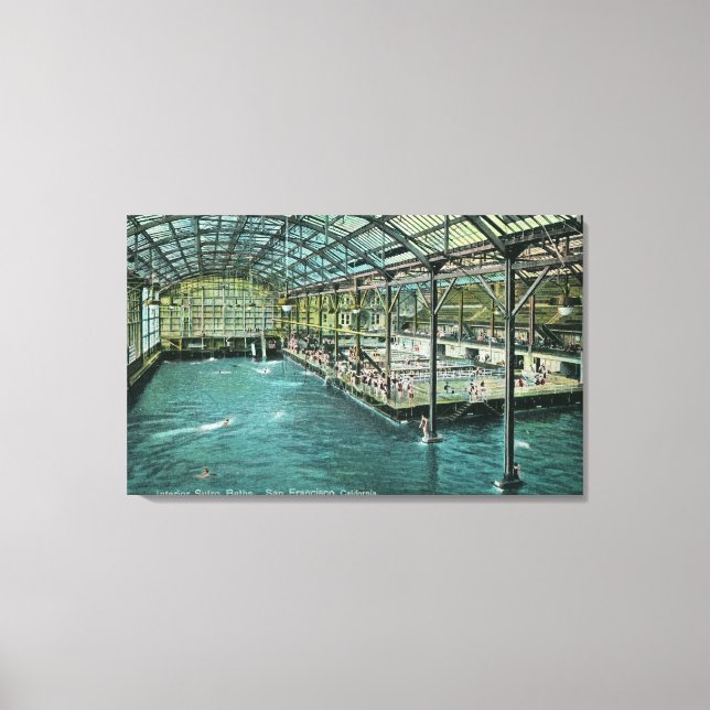 Interior View of the Indoor Sutro Baths Canvas Print (Front)