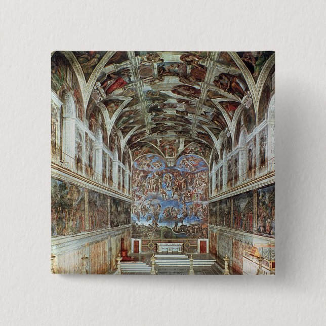 Interior view of the Sistine Chapel Pinback Button (Front)