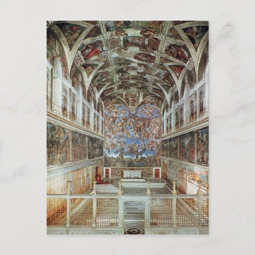 Interior view of the Sistine Chapel Postcard
