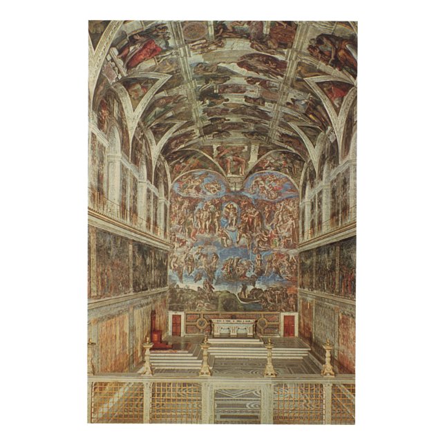 Interior view of the Sistine Chapel Wood Wall Decor (Front)