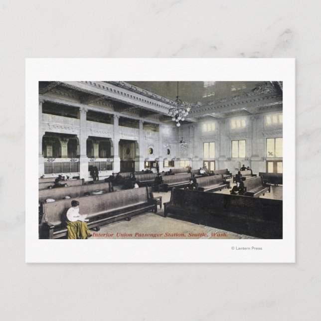 Interior View of Union Station Postcard (Front)