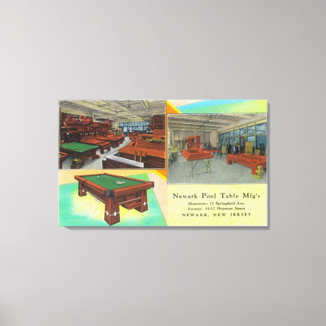 Interior Views of Newark Pool Table Canvas Print (Front)
