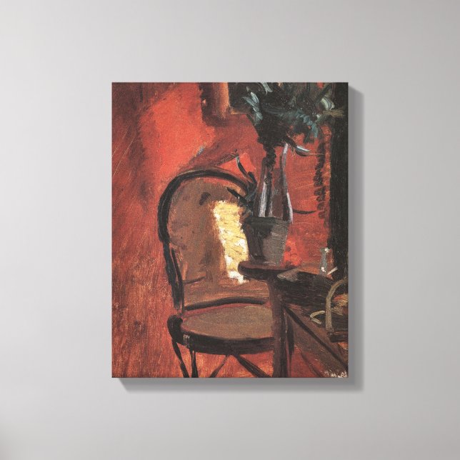Interior with Chair and Plant by Anna Ancher Canvas Print (Front)