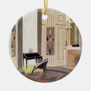 Interior with furniture designed by Ruhlmann, from Ceramic Ornament