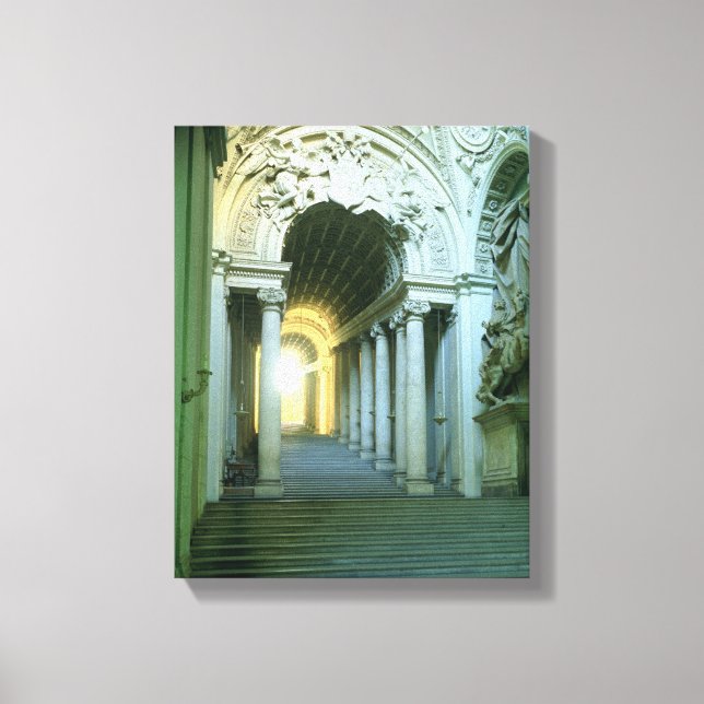 Interior with view of the staircase canvas print (Front)