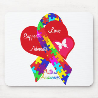 Interlaced Autism Ribbon Mouse Pad