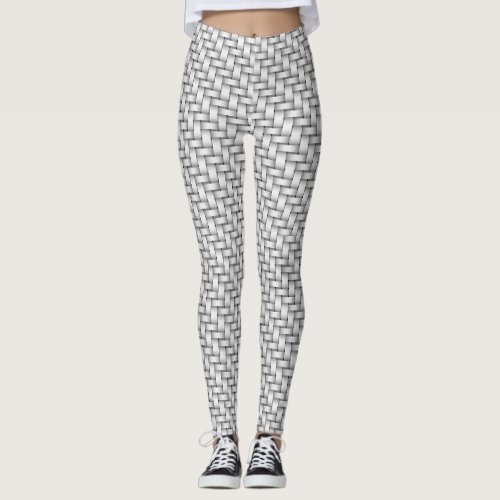 Interlaced Metal Fabric silver Leggings