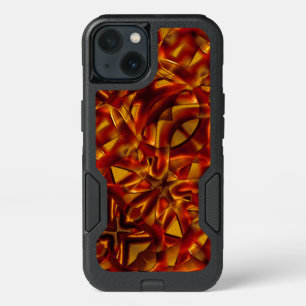 Interlacing of burnt orange tapes, sculpted effect iPhone 13 case