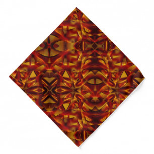 Interlacing of burnt orange ties, sculpted effect bandana