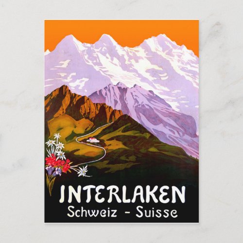 Interlaken city under the Switzerland mountains Postcard