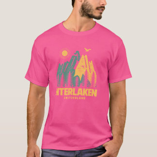 Interlaken Mountains Switzerland Hiking Outdoors V T-Shirt