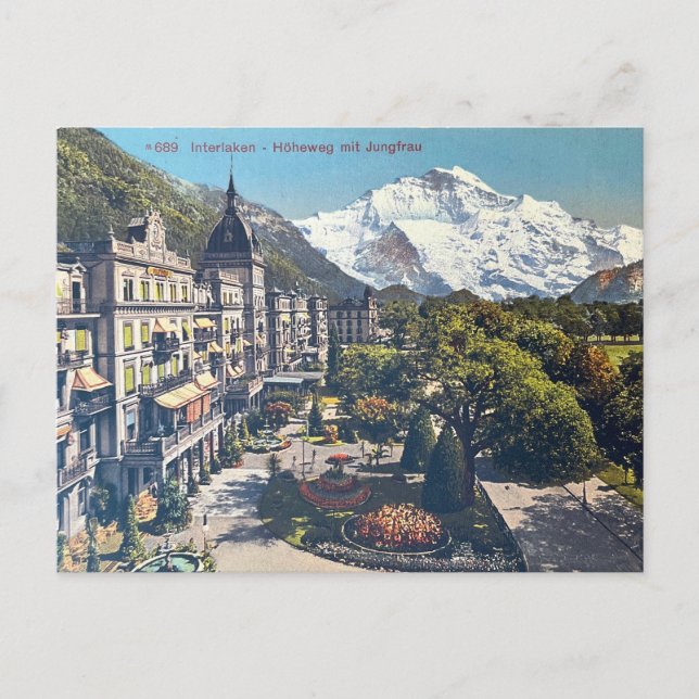 Interlaken Postcard Vintage Switzerland Postcard (Front)