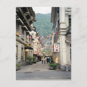 Interlaken shopping street postcard
