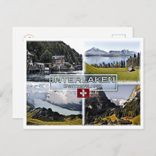Interlaken - Switzerland - Mosaic - Postcard