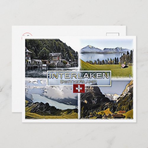 Interlaken _ Switzerland _ Mosaic _ Postcard