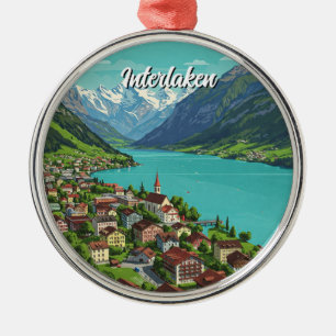 Interlaken Switzerland Travel Metal Ornament