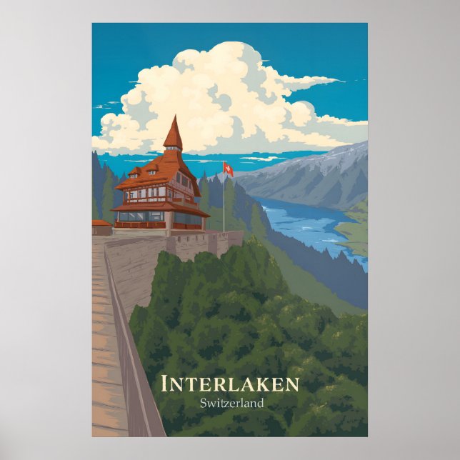 Interlaken Switzerland Travel Poster (Front)