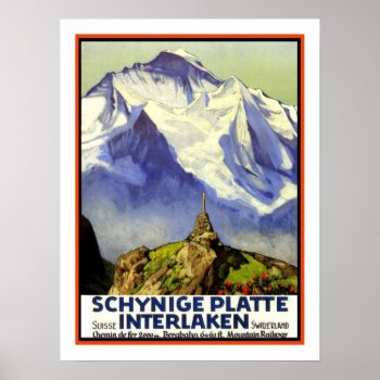 Interlaken Vintage Travel Poster by peaklander at Zazzle