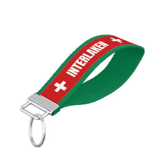 Interlaken with Swiss Cross Design Wrist Keychain