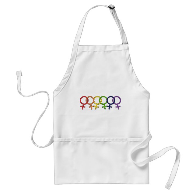 Interlocked Female Rainbow Adult Apron (Front)