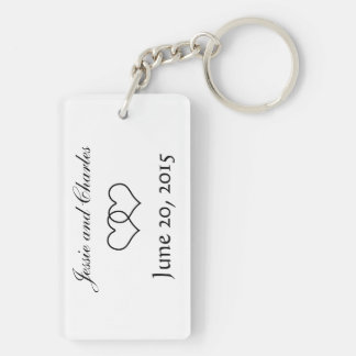Interlocked Hearts - Black and White Keychain